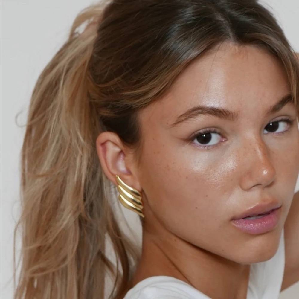 Heaven Mayhem Gold Wing Earrings
